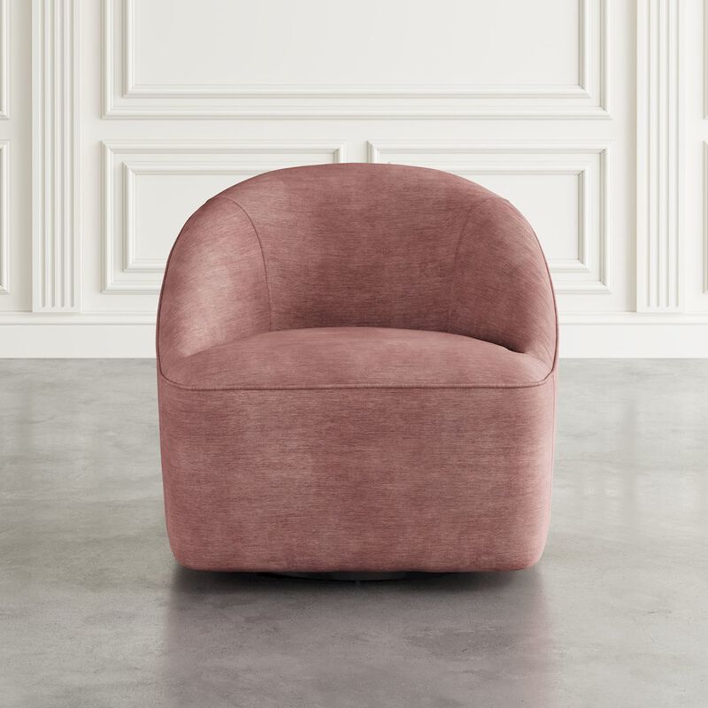 Jofran Lulu Mid-Century Modern Upholstered Casual Swivel Accent Chair