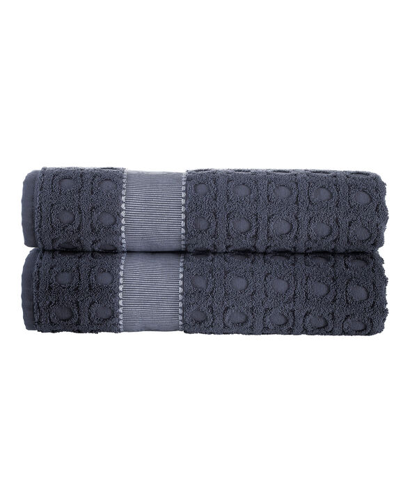 Brooks Brothers Circle in Square 2 pcs Bath Sheets