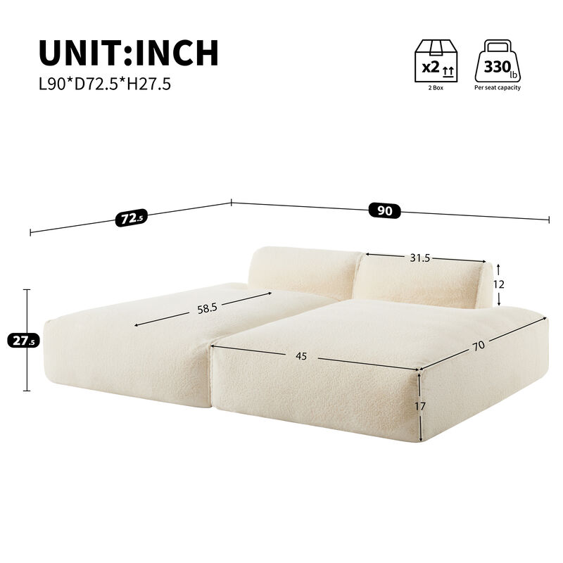 Merax Fully Compressed Sleeper Sofa for Living Room