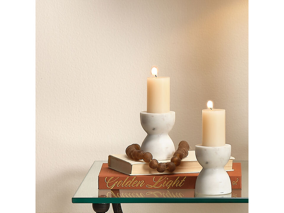 Petit Marble Candlesticks Set of 2