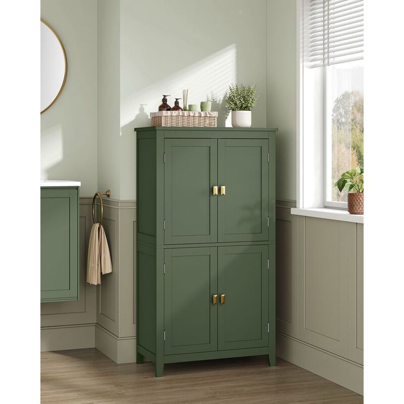 Versatile Bathroom Floor Storage Cabinet with Adjustable Shelves and Stylish Finish