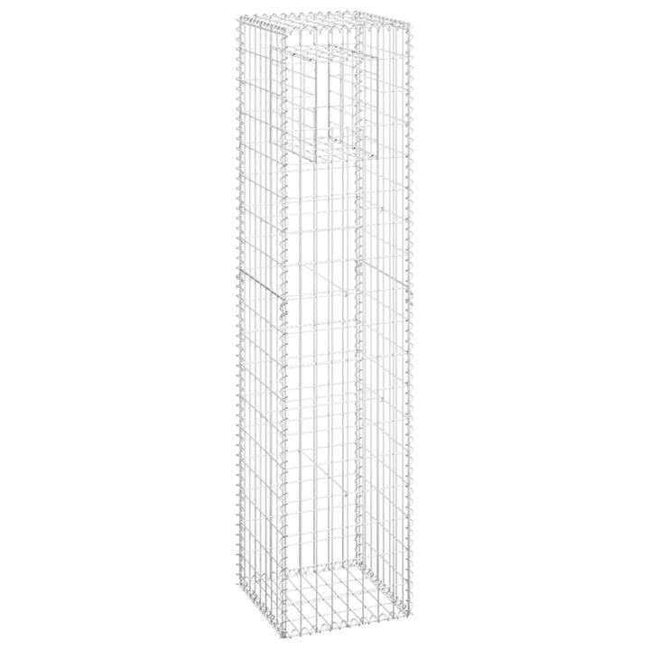 vidaXL Gabion Basket Post 15.7"x15.7"x70.9" Iron