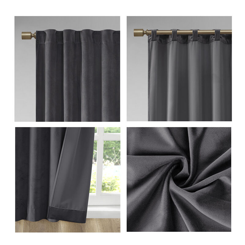 Gracie Mills Peregrine Velvet Room Darkening Curtain Panel Pair - 37x84"