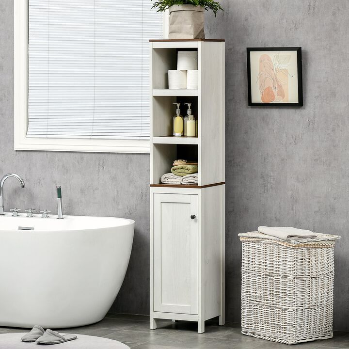 Antique White Storage: Tall Freestanding Bathroom Cabinet