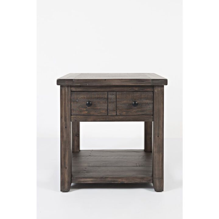 Jofran Madison County Rustic Reclaimed Pine Farmhouse End Table