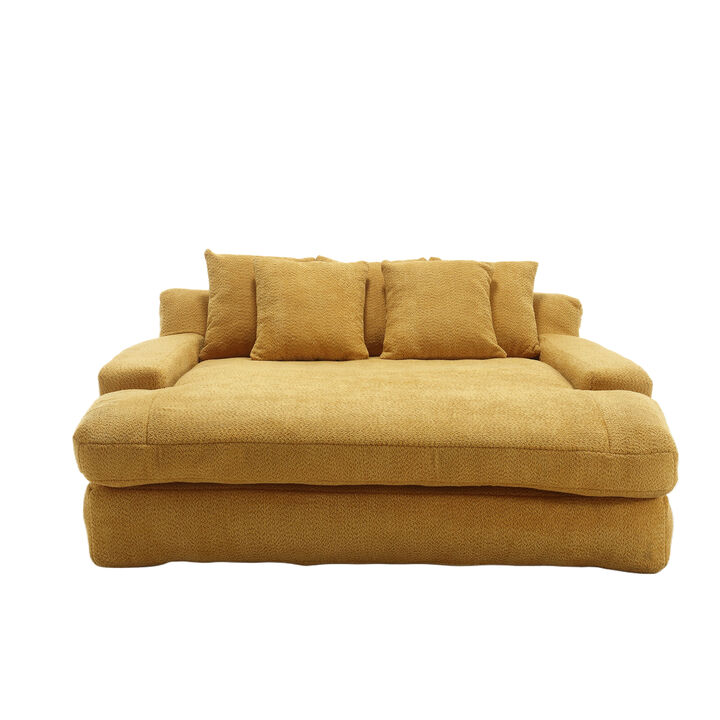 Merax Chenille 2-seater Lazy Sofa With 5 Back Pillows