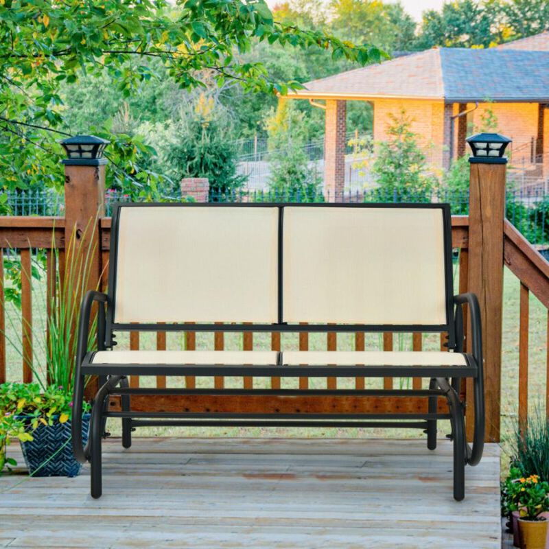 Hivvago Swing Glider Chair 48 Inch Loveseat Rocker Lounge Backyard