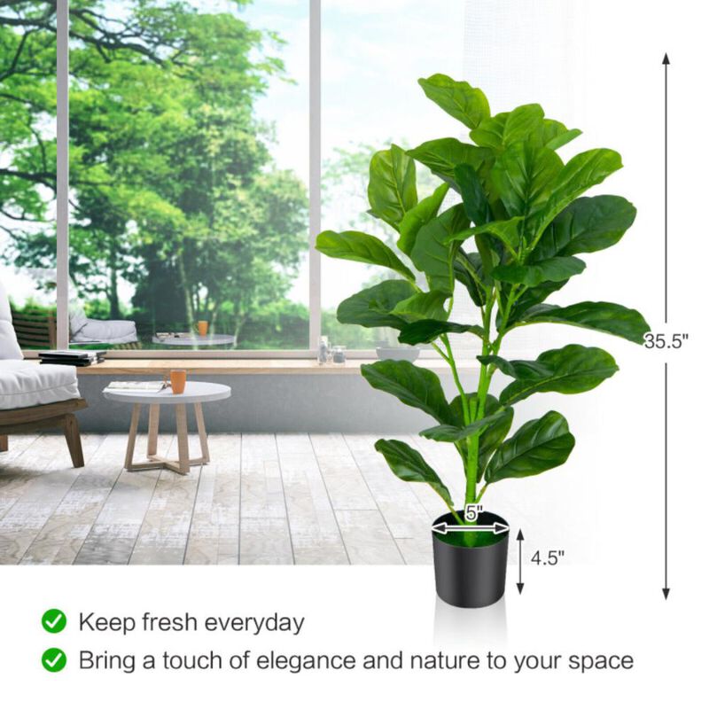 Hivvago 2-Pack Artificial Fiddle Leaf Fig Tree