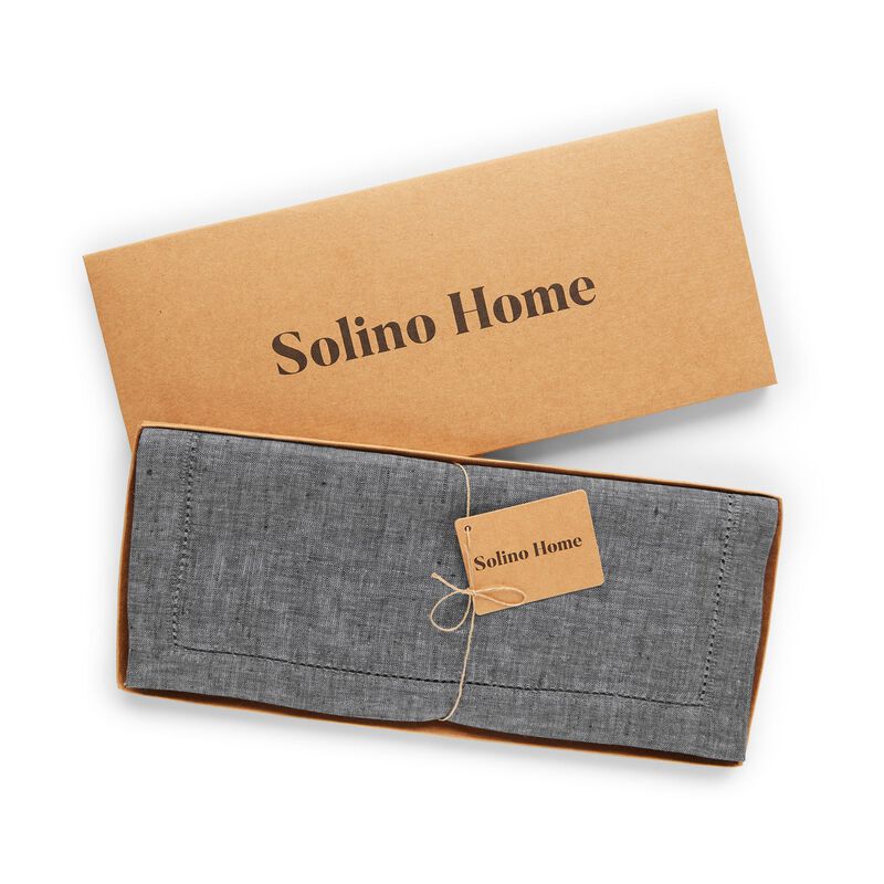 Solino Home 100% Pure Linen Table Runner 14 x 108 Inch | Milan