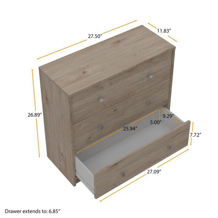 Tvilum 3 Drawer Chest Jackson Hickory