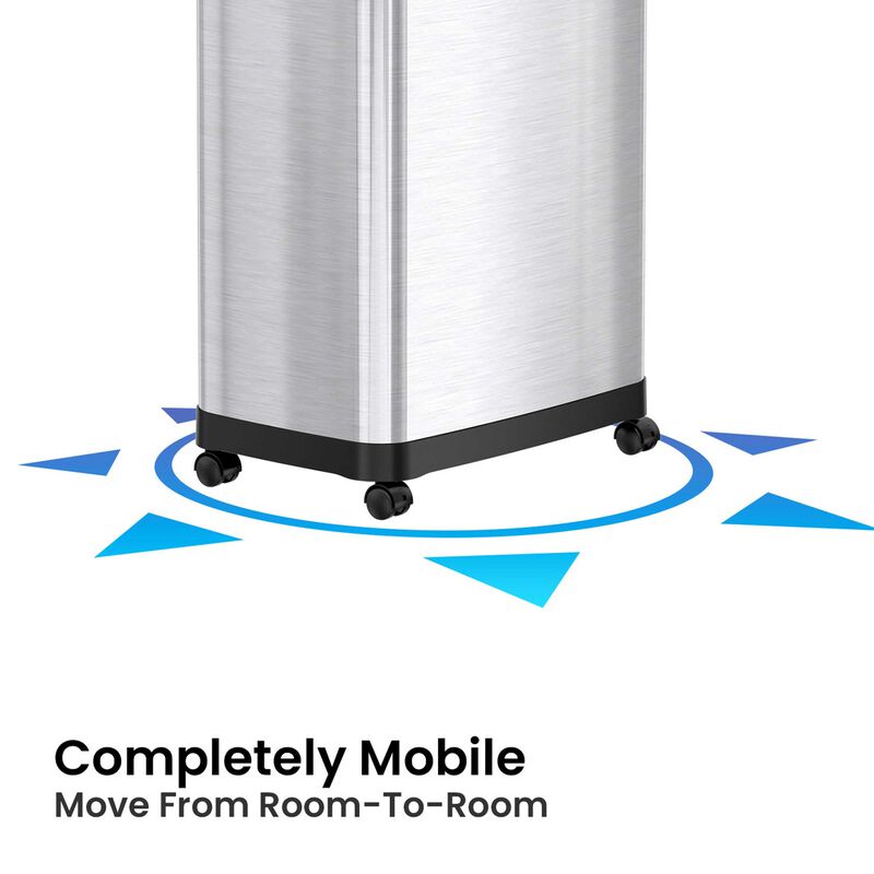 iTouchless 24 Gallon / 91 Liter Dual Push Door Trash Can with Wheels