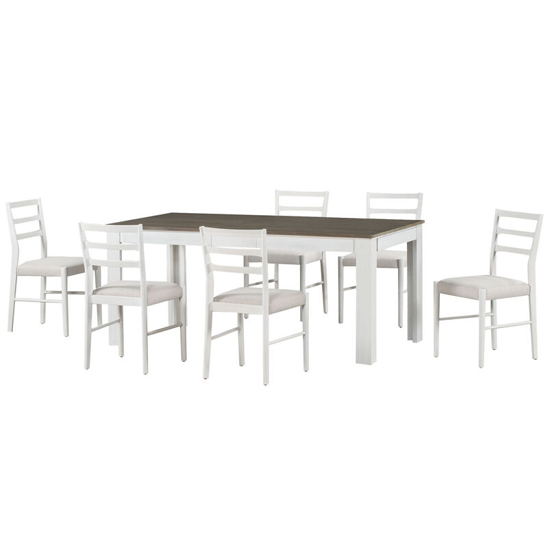 Merax Mutifunctional Extendable Wooden Dining Table Set with Chair
