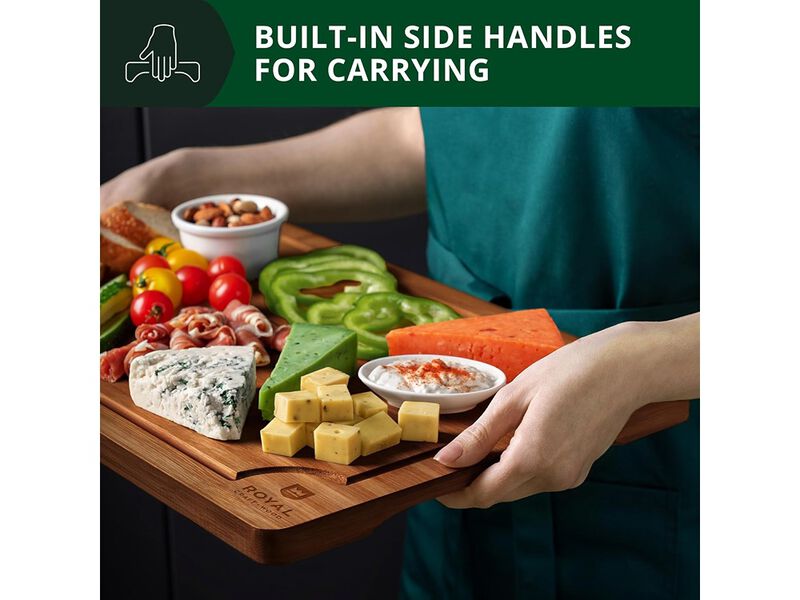 ROYAL CRAFT WOOD Wooden Cutting Boards for Kitchen Meal Prep & Serving