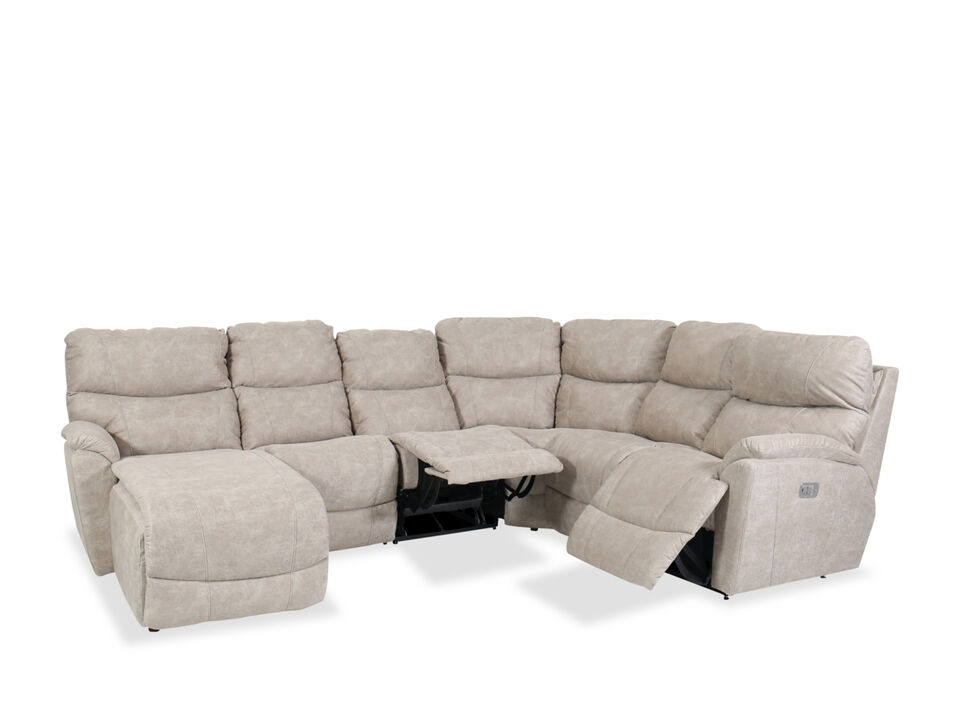 5-piece beige reclining sectional sofa with chaise