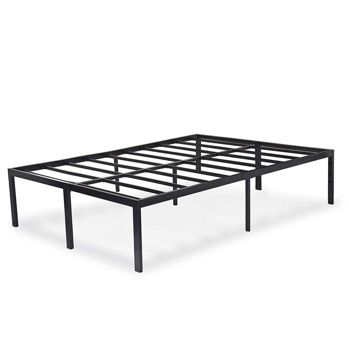 Hivvago Queen 18 inch High Rise Heavy Duty Black Metal Platform Bed Frame