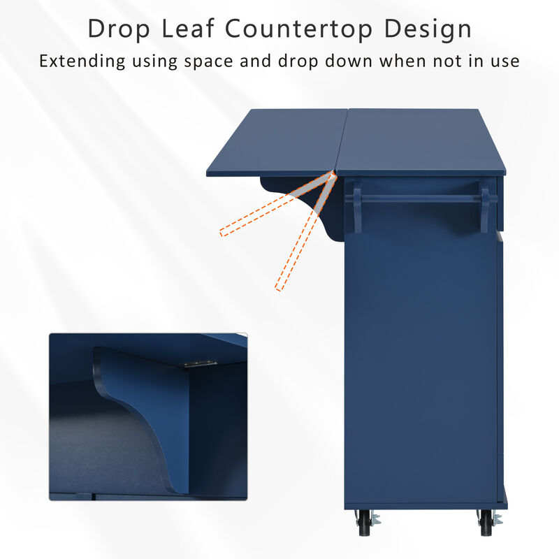 Merax Kitchen Island with Drop Leaf and Spice Rack