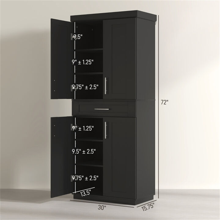 Compact Kitchen Storage Cabinet with Drawers and Doors