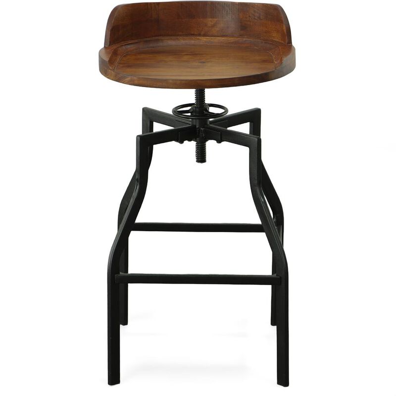 Carolina Living Marais Adjustable Barstool - Chestnut/Black