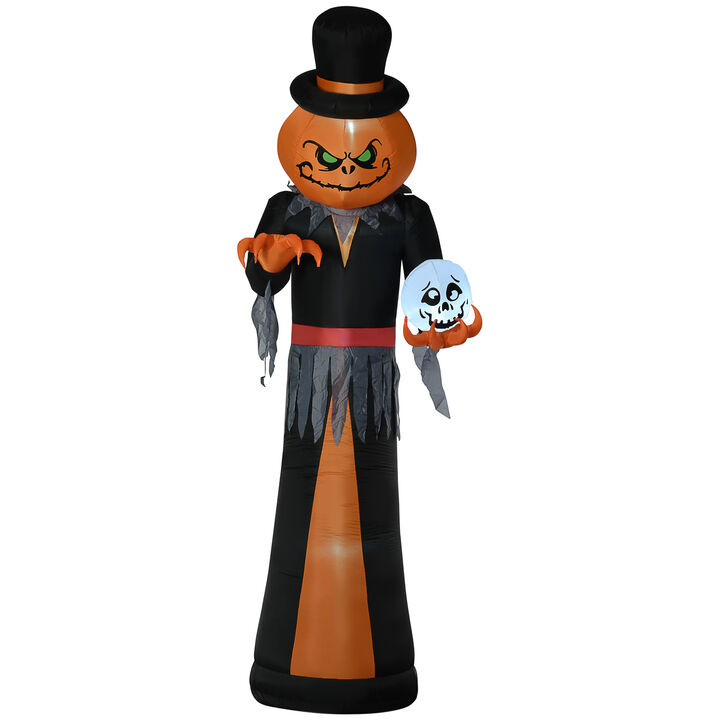 HOMCOM Giant 12FT Halloween Inflatables Pumpkin Reaper for Yard Garden