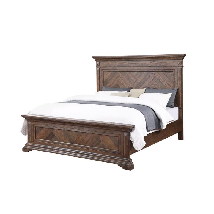 New Classic Furniture Furniture Mar Vista Contemporary Solid Wood 6/6 Ek King Bed in Walnut