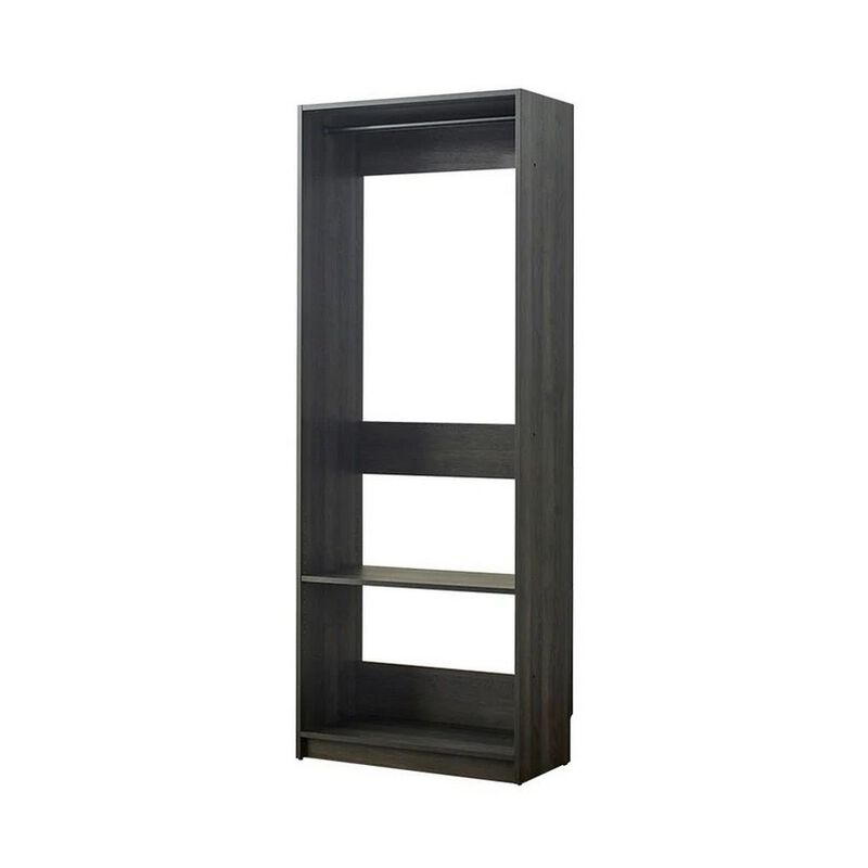 Dee Modular Closet System, 1 Metal Hanging Rod and 1 Shelf, Black Finish