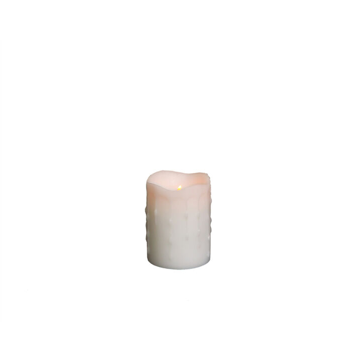 LED Wax Dripping Pillar Candle (Set of 4) for Timed, Soft Lighting and Cozy Ambiance