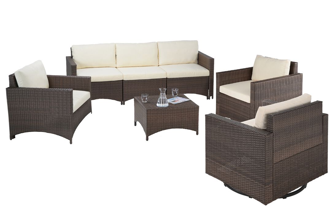 Studio Shine Collection 1 sofa 3 seater, 1 Armchair, 2 Swivel Chairs and 1 Coffee Table