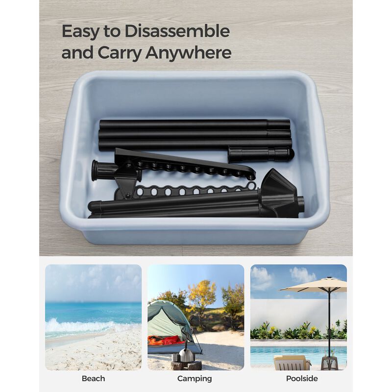 Stainless Steel Clothes Drying Rack with 3 Arms and Foldable Quadripod Frame