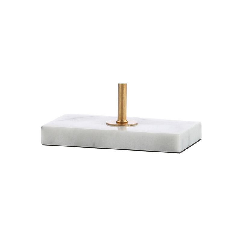 Haines Modern Circle Marble/Metal LED Table Lamp