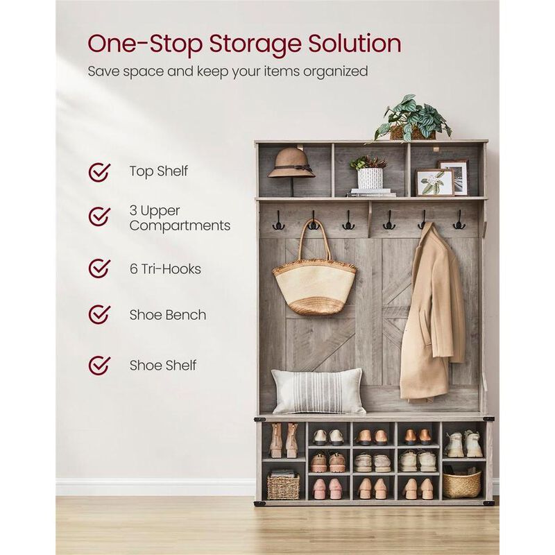 Hall Tree with Bench and Shoe Storage