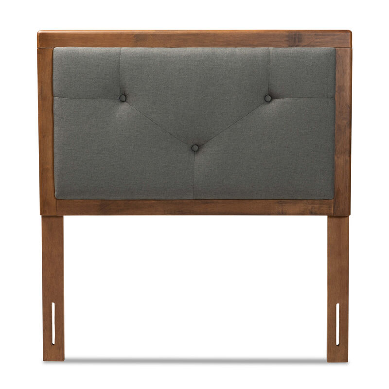 Baxton Studio Abner Modern Transitional Grey Fabric Upholstered Wood Twin Size Headboard