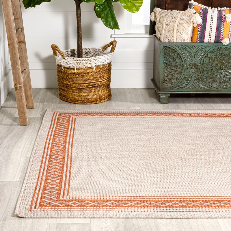 Lucia Classic Diamond Border Indoor/Outdoor Area Rug