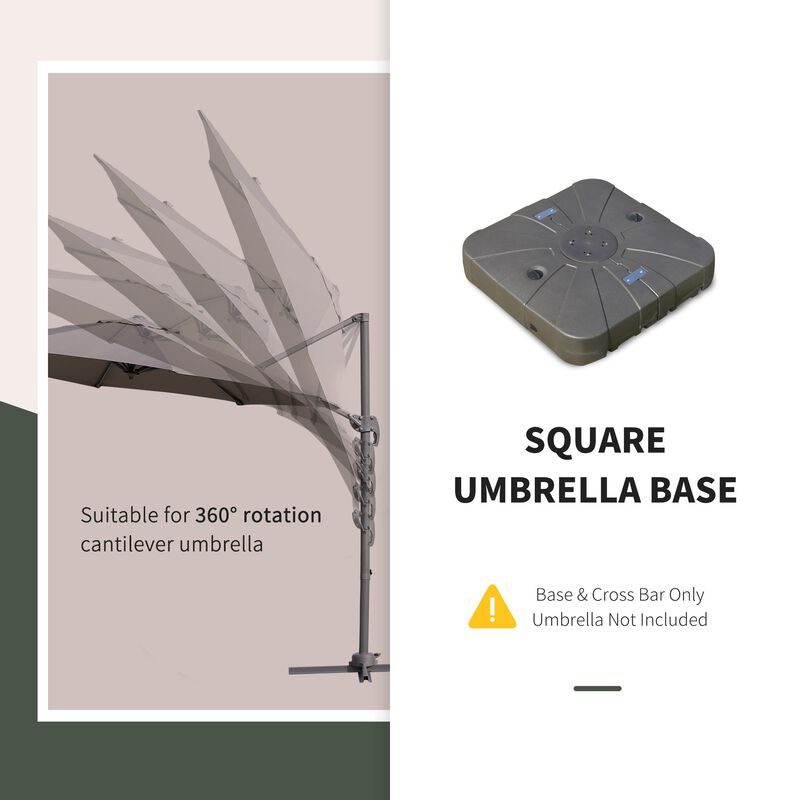 Coffee Umbrella Support: Cantilever Base with Wheels for Sand/Water