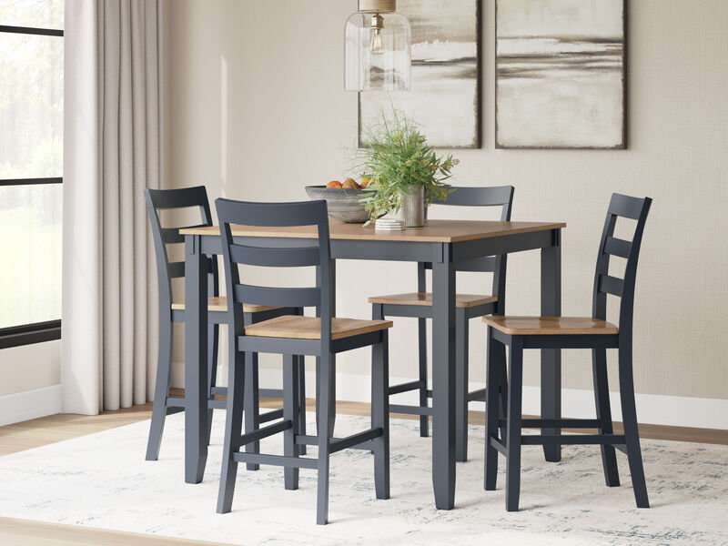 Gesthaven Blue 5-Piece Counter Height Dining Set