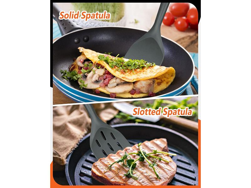 Badiano Pack of 2 Silicone Spatula, Non Stick Cooking Utensil Set