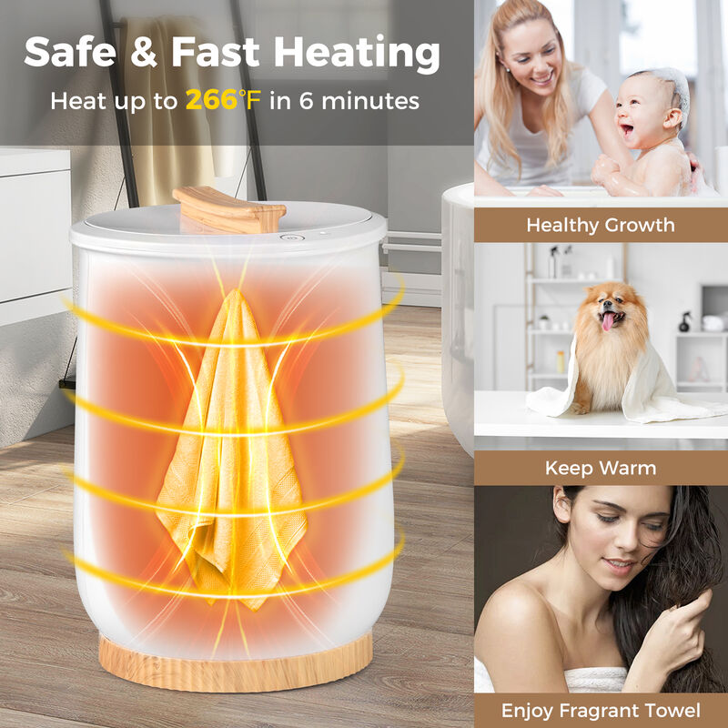 Heated Towel Warmer with LED Display and Button Control