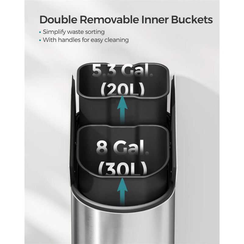 Garbage Can with Wing Lids for Easy Access and Odor Control