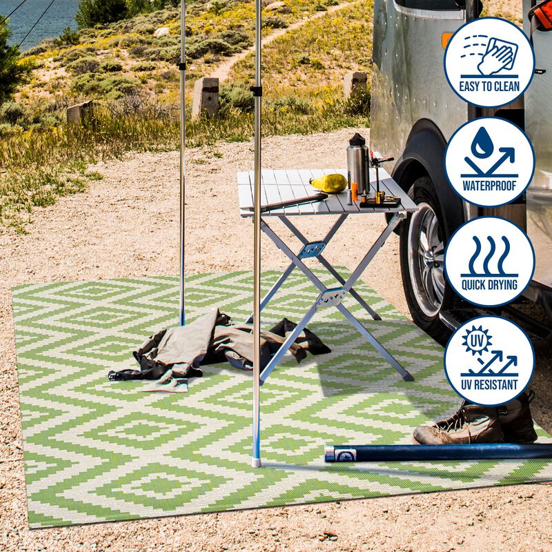 Sintra Diamond Tribal Blue/Gray Indoor/Outdoor Runner Rug
