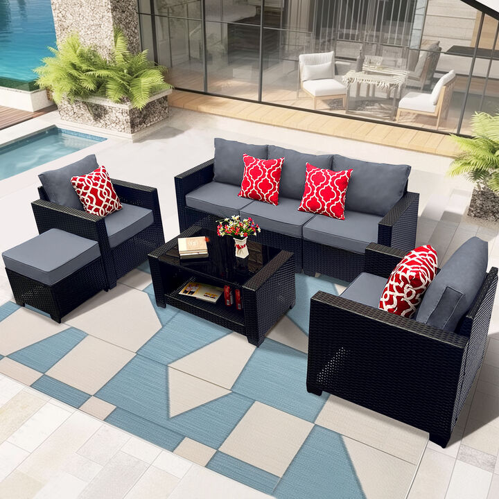 Merax Outdoor Furniture Sofa Sets and Coffee Table Set