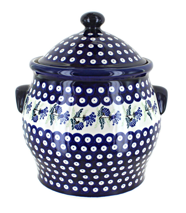 Blue Rose Polish Pottery Kalina Cookie Jar
