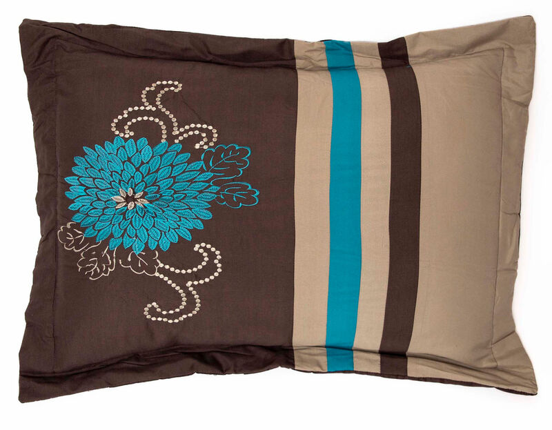 Legacy Decor Bed in a Bag Comforter Set With Nice Floral Embroidery