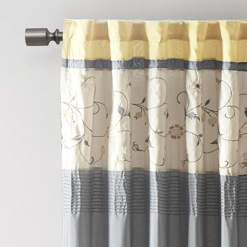 Belen Kox Sunnyvale Yellow Embroidered Window Panel, Belen Kox