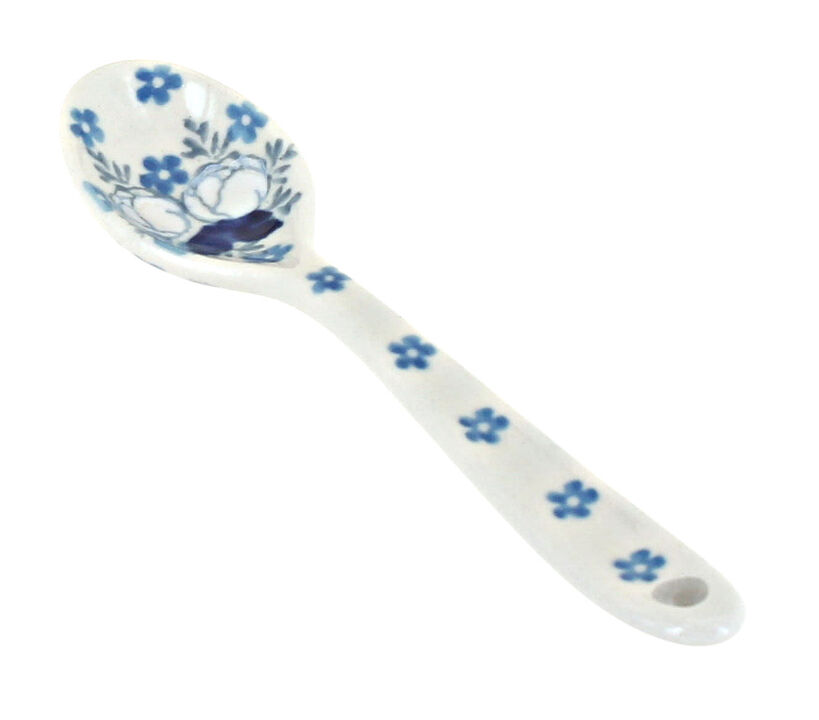 Blue Rose Polish Pottery Summer Blooms Sugar Spoon