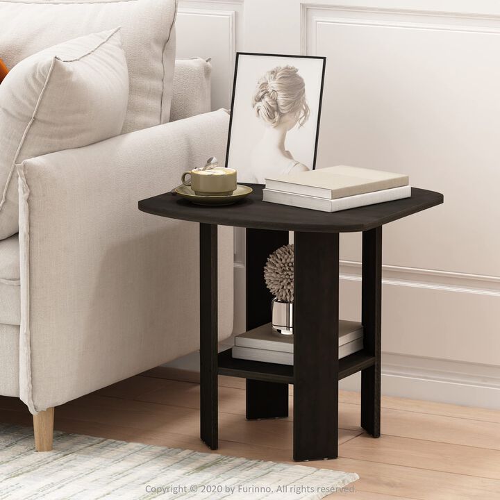 FurinnoFURINNO Simple Design End Table, 2-Pack, Espresso