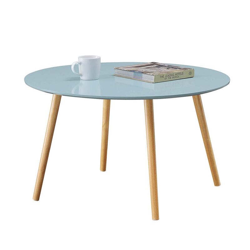 Convenience Concepts Oslo Round Coffee Table, Sea Foam