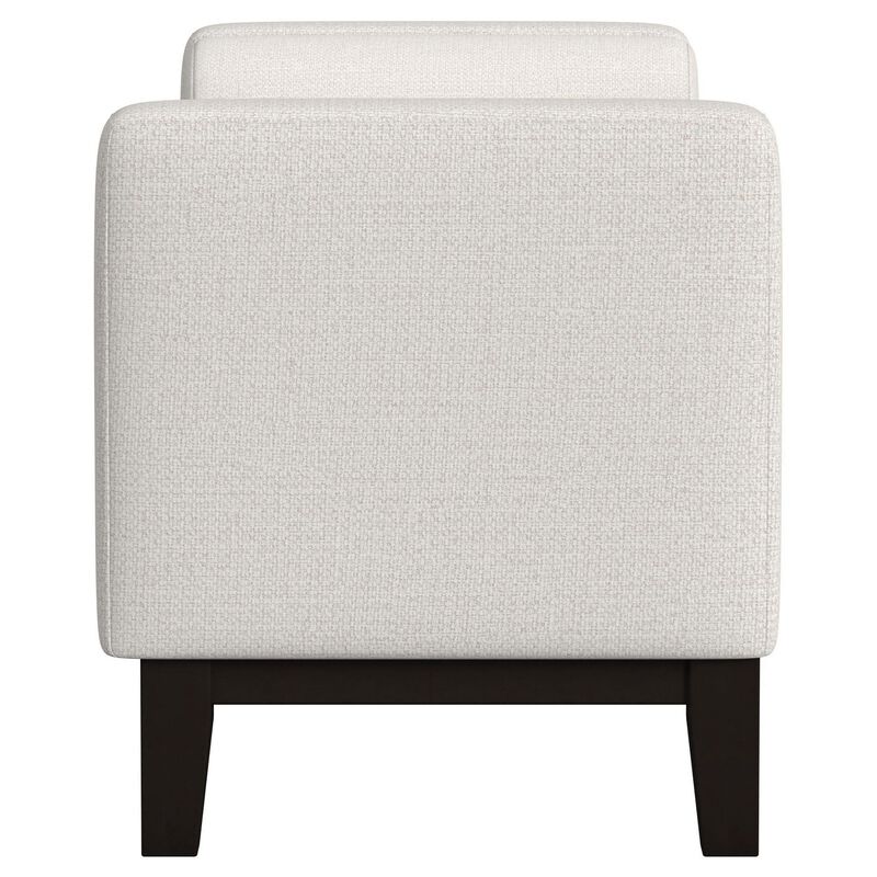 Rosana Accent Bench, Beige Fabric, 2 Round Bolster Pillows, 64 Inch - Benzara