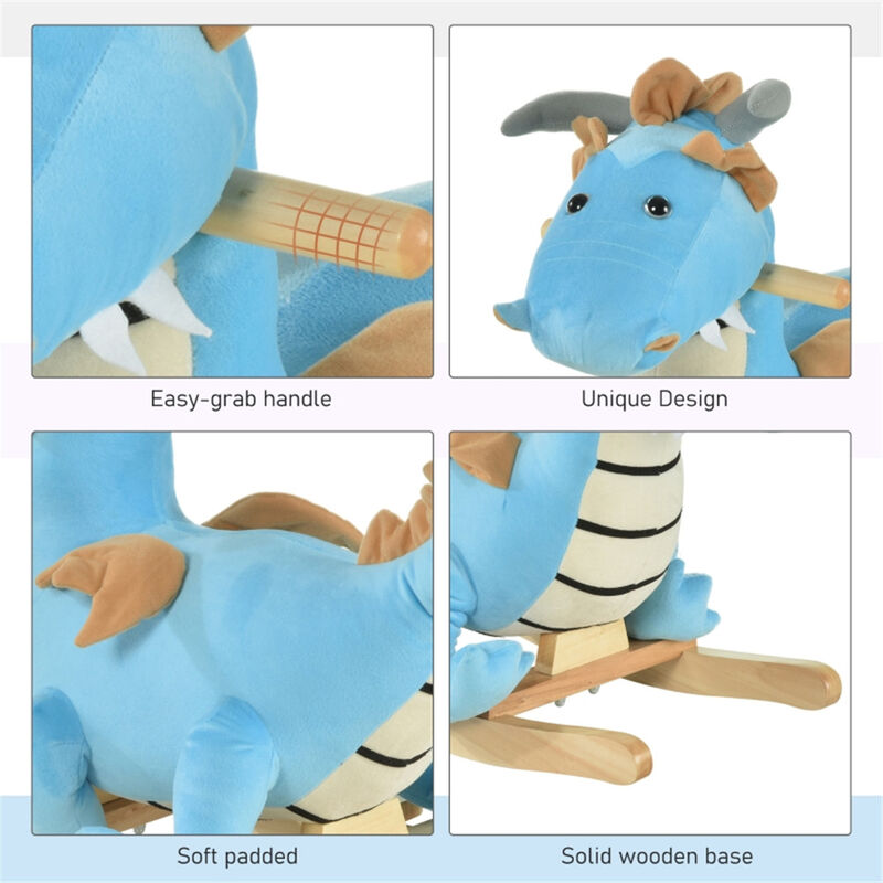 Baby Rocking Horse for Toddlers 18-36 Months, Plush Toy with Cushioned Seat