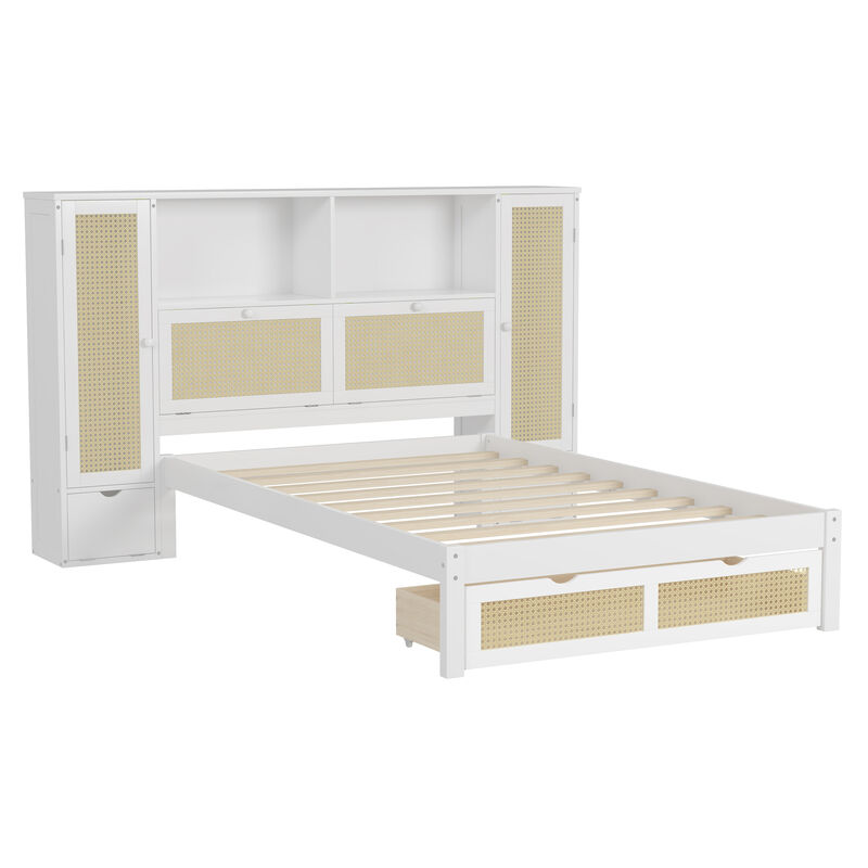 Merax Wooden Platform Bed with Storage Headboard