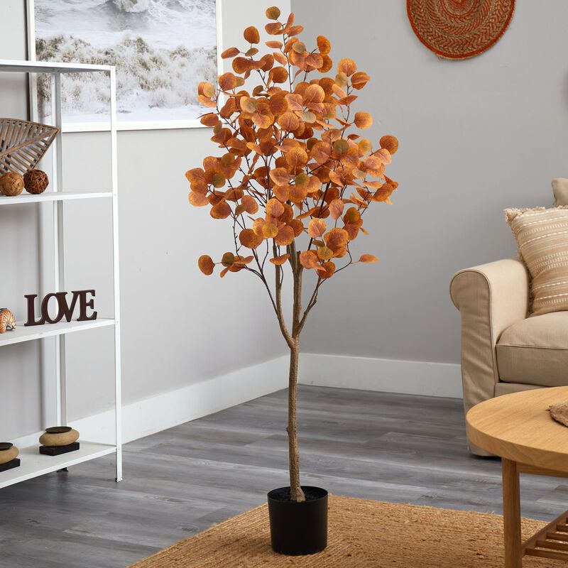 Hivvago 5 Feet Autumn Eucalyptus Artificial Tree