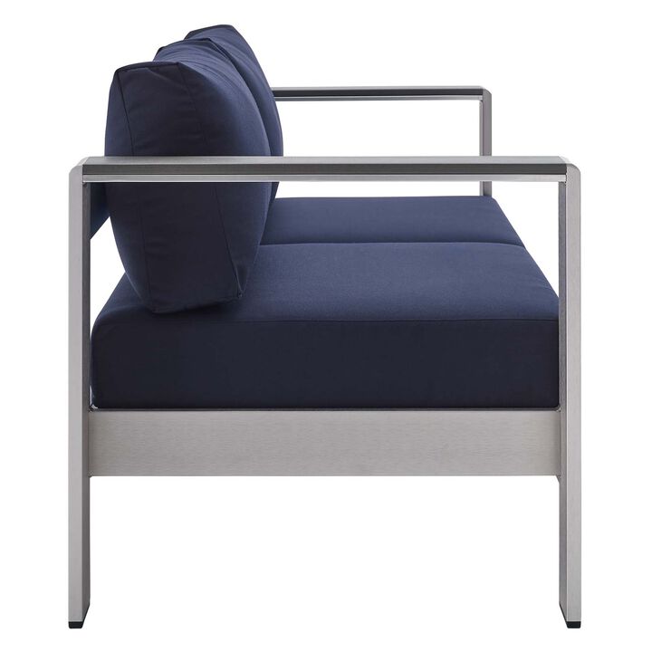 Modway - Shore Sunbrella® Fabric Aluminum Outdoor Patio Loveseat